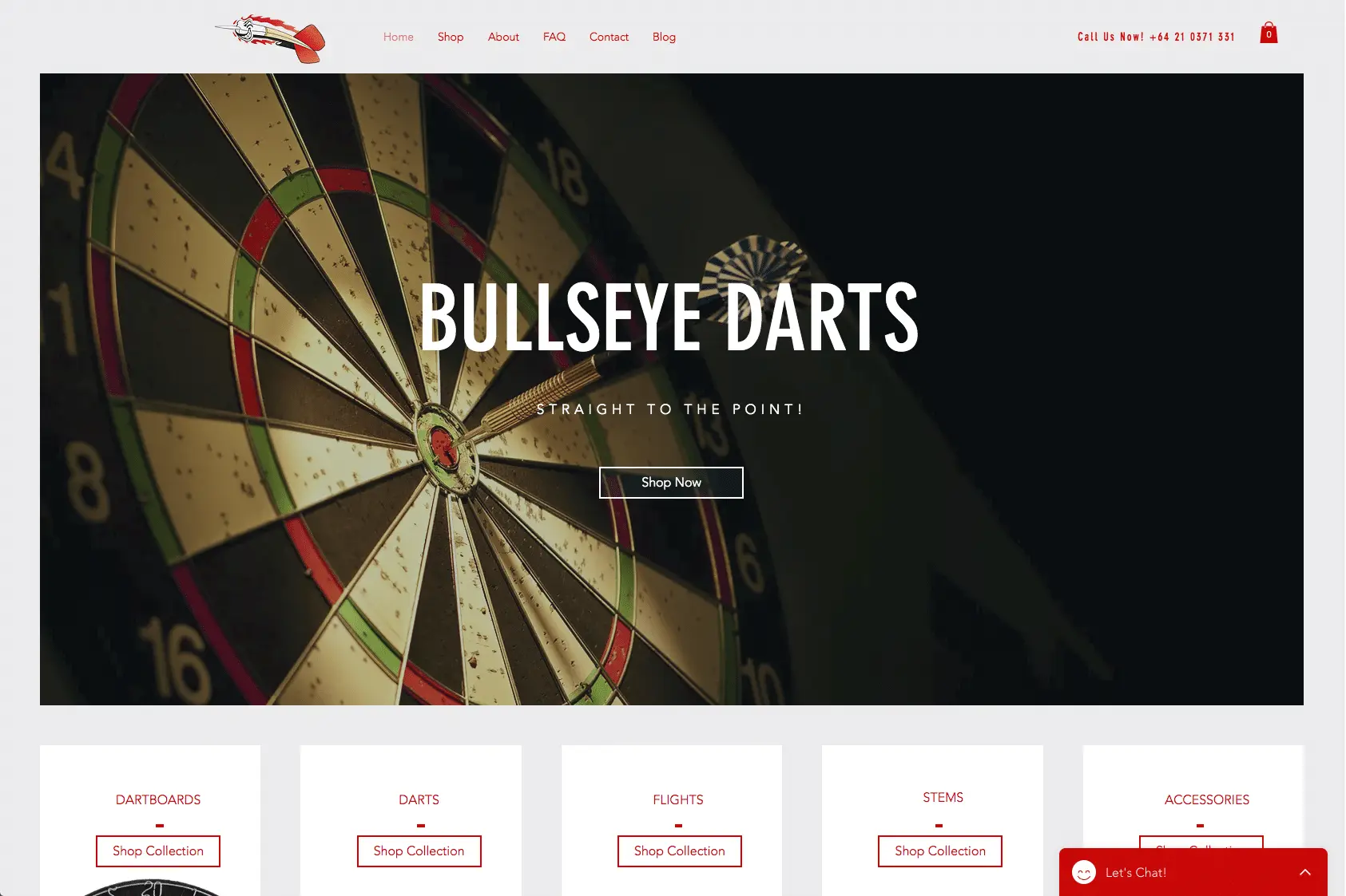 Bullseye darts landing web page - wordpress web designing at Big Red Jelly.