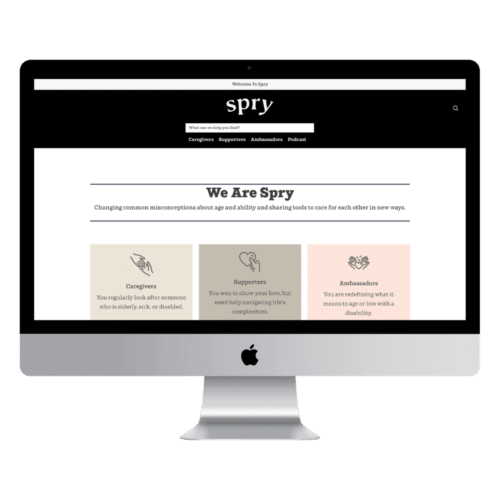Spry portfolio computer mockup landing webpage - website building at Big Red Jelly.