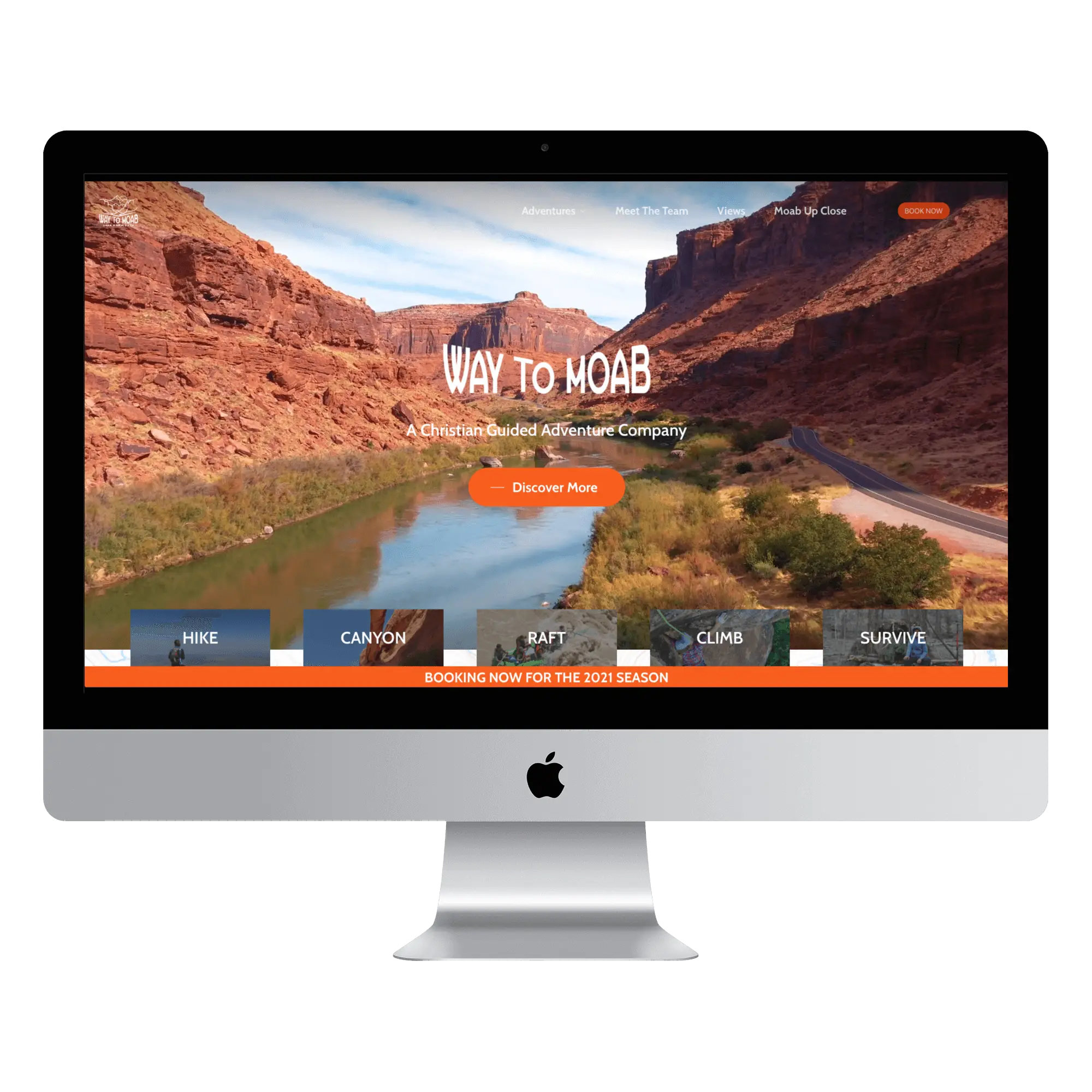Way to moab computer mockup landing webpage - wordpress web designer at Big Red Jelly web design firm.