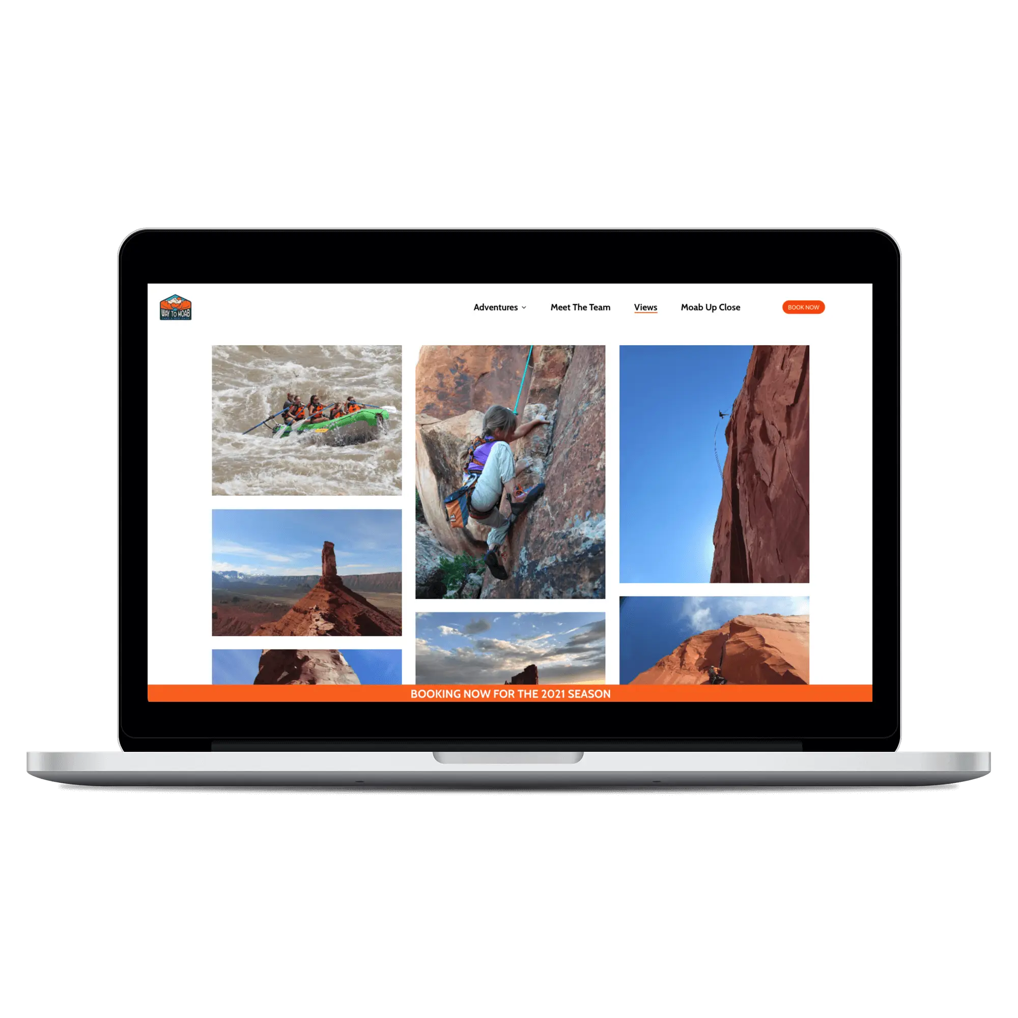 Way to moab computer mockup photo webpage - wordpress web designer at Big Red Jelly web design firm.