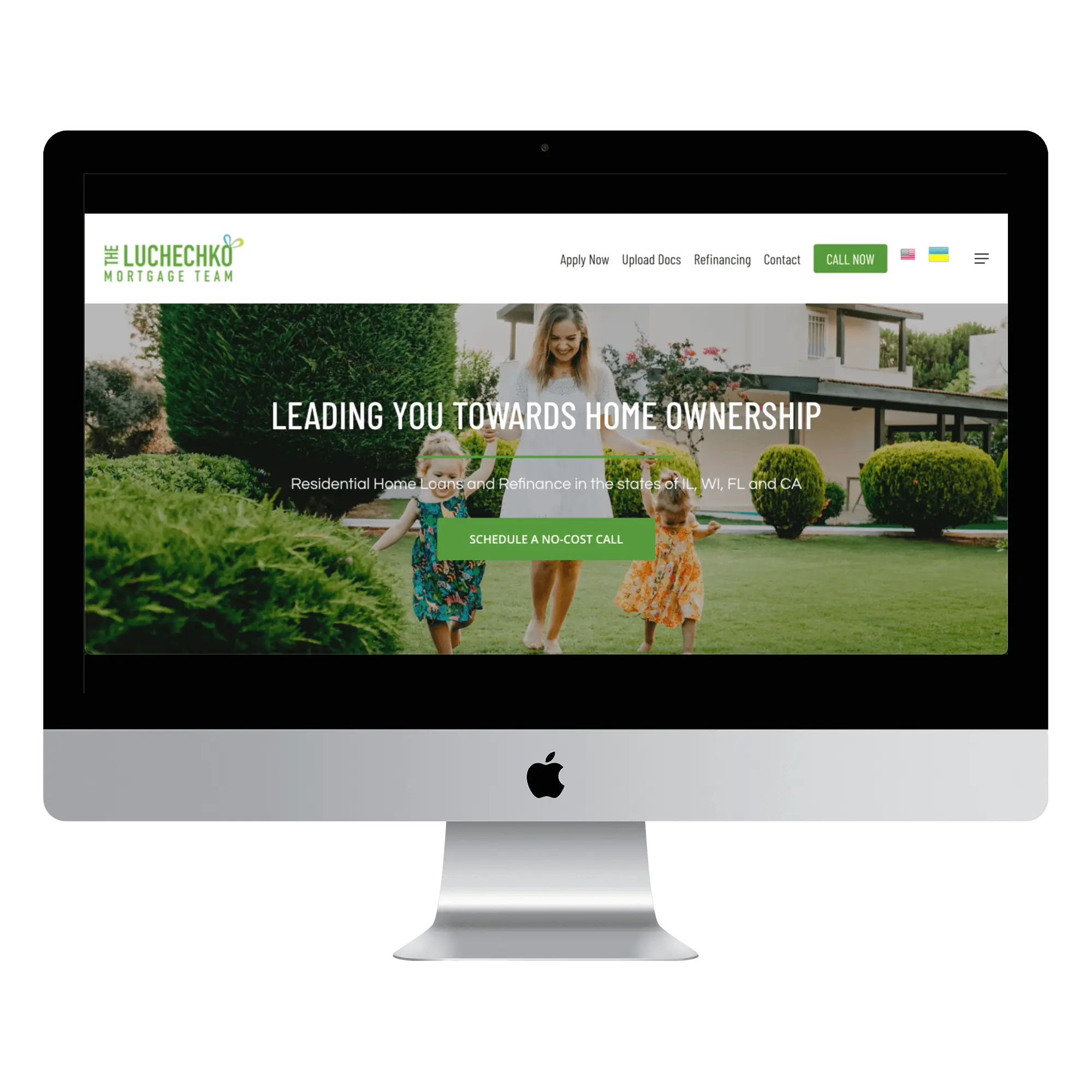Luchenchko mortgage computer mockup website optimization - web design firm Big Red Jelly Provo Utah.