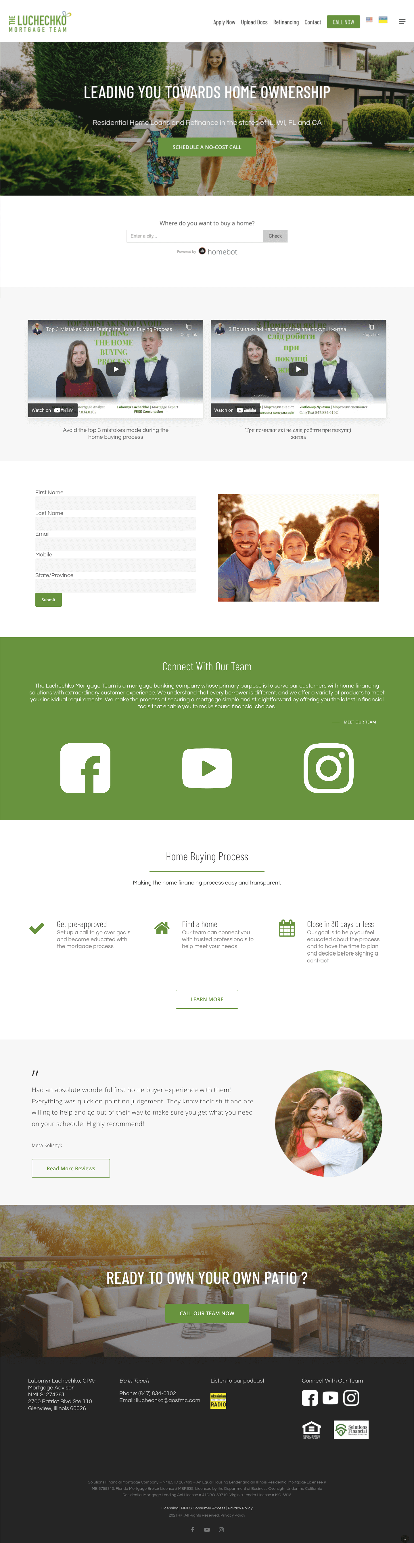 Luchenchko mortgage full web landing page - web design firm Big Red Jelly Provo Utah.