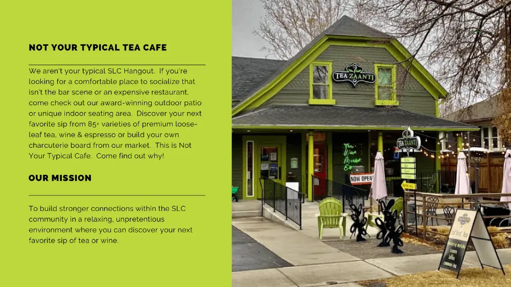 1 Tea zaanti brand style guide mission page - brand building with brand strategist at Big Red Jelly.