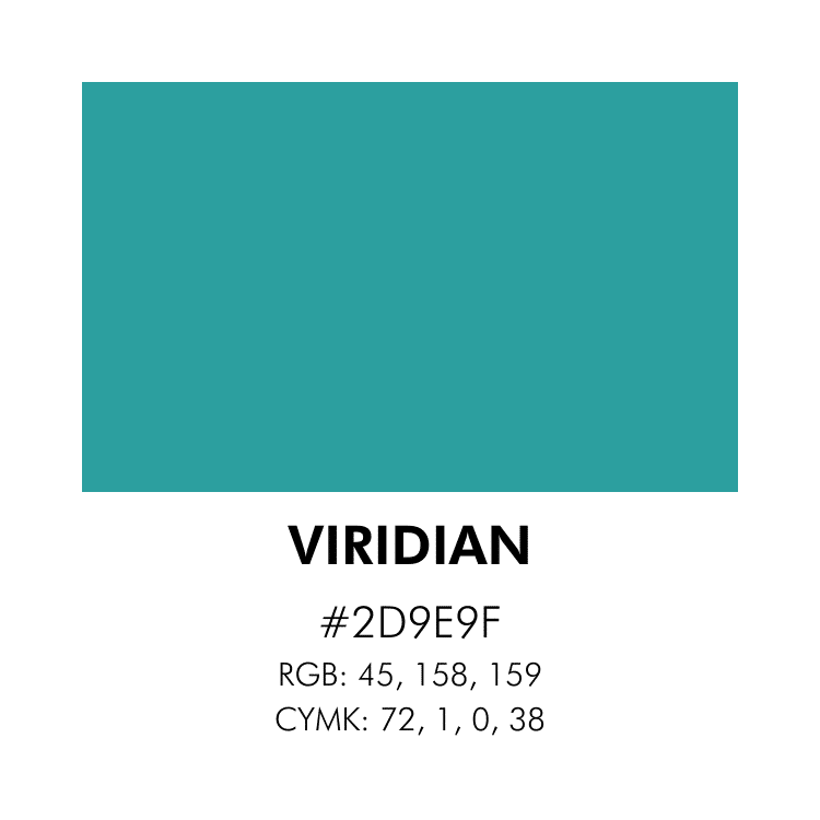 Viridian color code business branding development - color strategy by branding at Big Red Jelly.