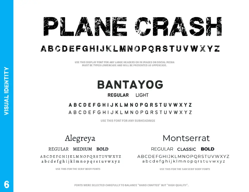 5 Fincas valverde typography brand style guide page - desarrollo de estrategia de marca en Big Red Jelly