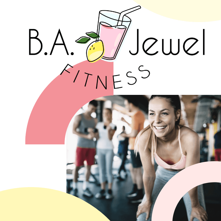 BA jewel fitness graphic by branding at Big Red Jelly.