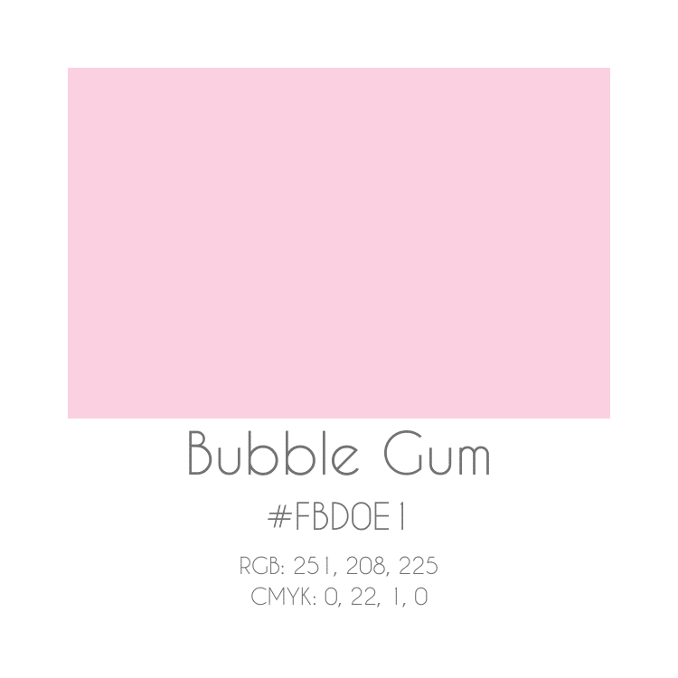 Bubble gum color code business branding development - color strategy by branding at Big Red Jelly.