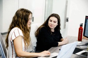 Big Red Jelly team collaborating on work.