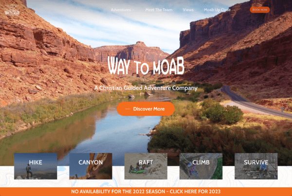 Moab wordpress web design build portfolio business page by Big Red Jelly Provo Utah