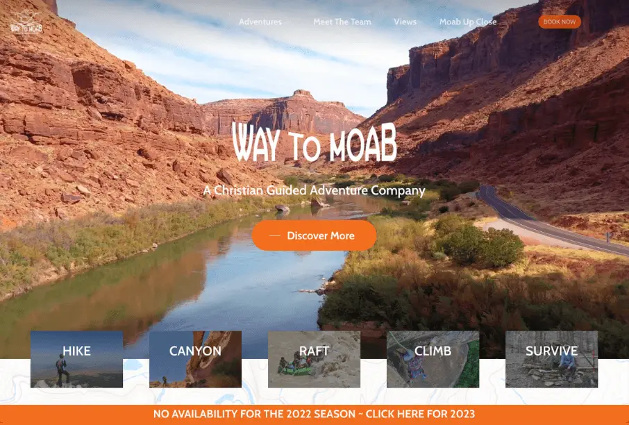Moab wordpress web design build portfolio business page by Big Red Jelly Provo Utah