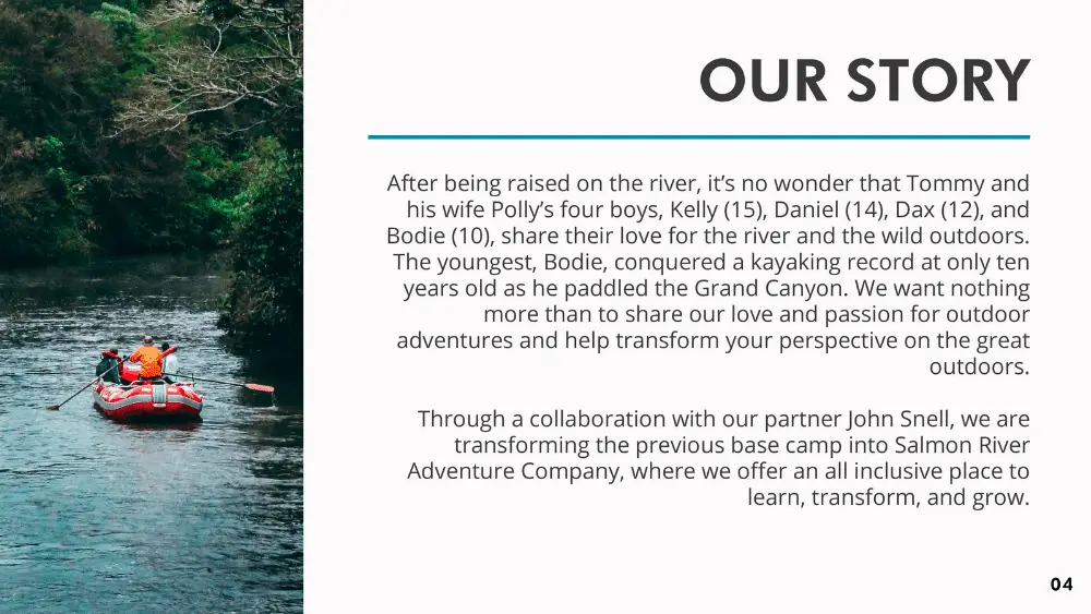 2 Salmon river story page brand style guide - brand development Big Red Jelly.