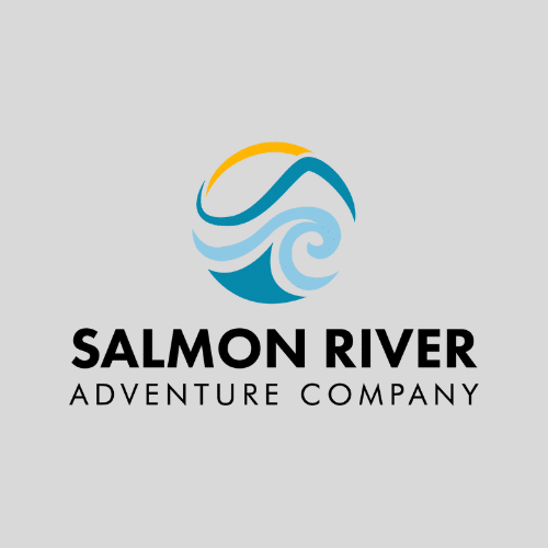 Salmon river logo design mockup from graphic designers at Big Red Jelly.