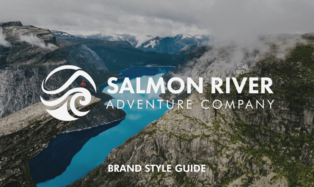 Salmon river brand style guide front page - new branding Big Red Jelly