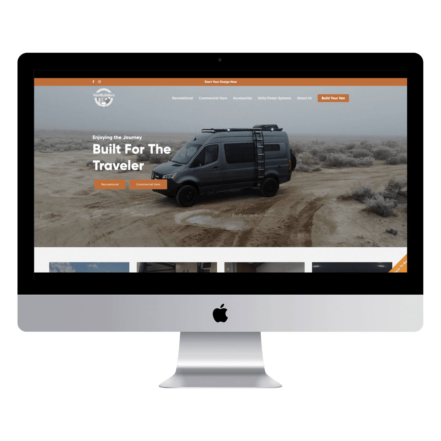 Van builders full website mockup - small business building and development Big Red Jelly