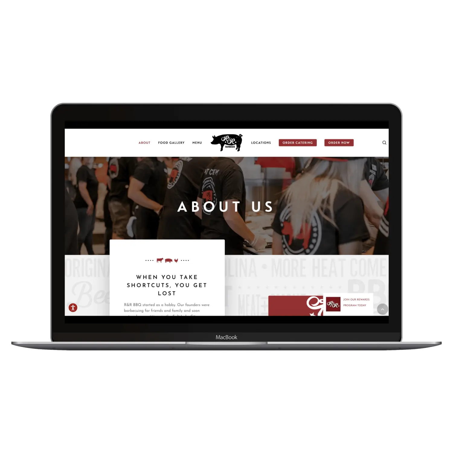 R&R website page mission statement and new web design by Big Red Jelly