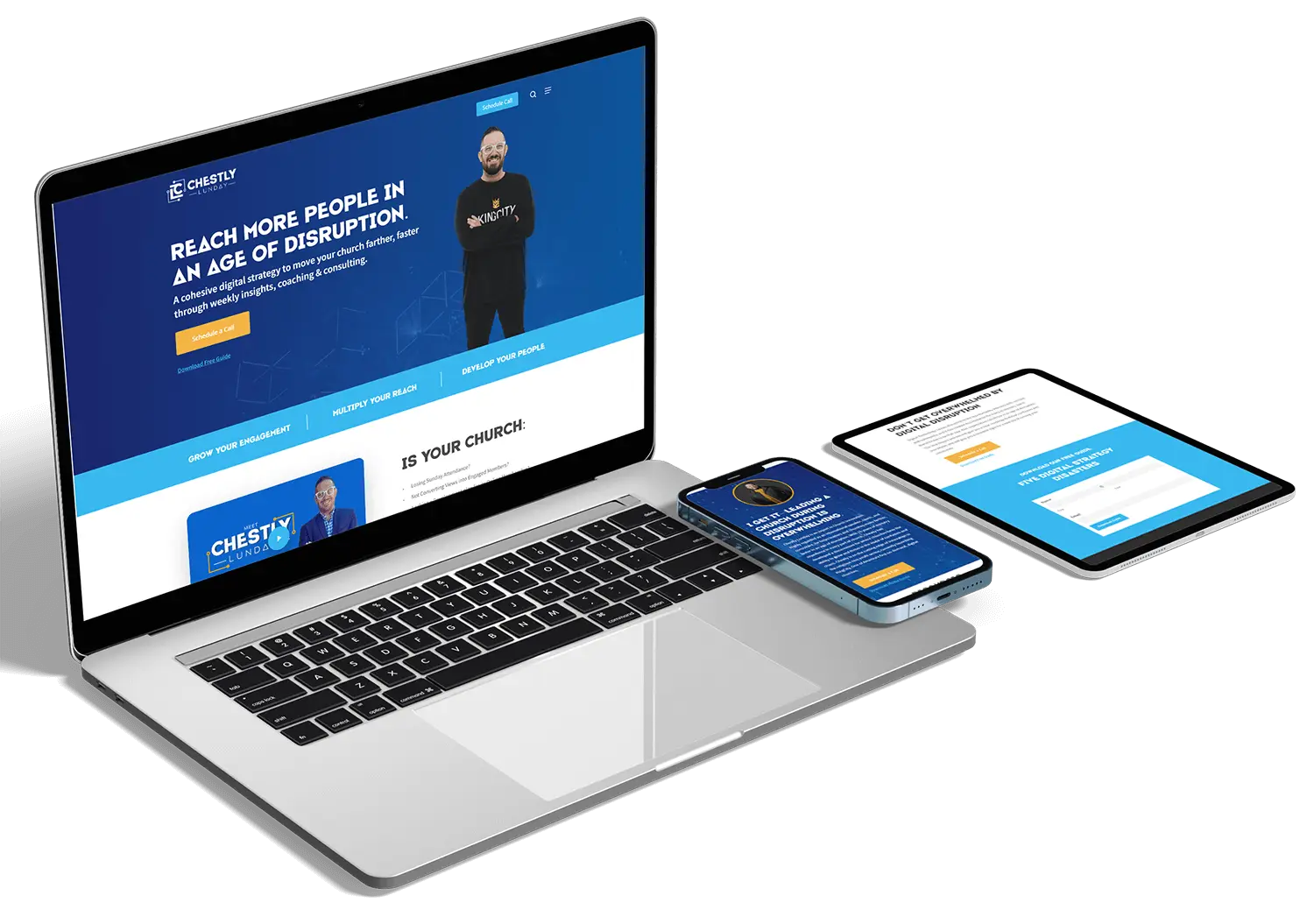 Chestly website and mobile build mockup - build web design project Big Red Jelly