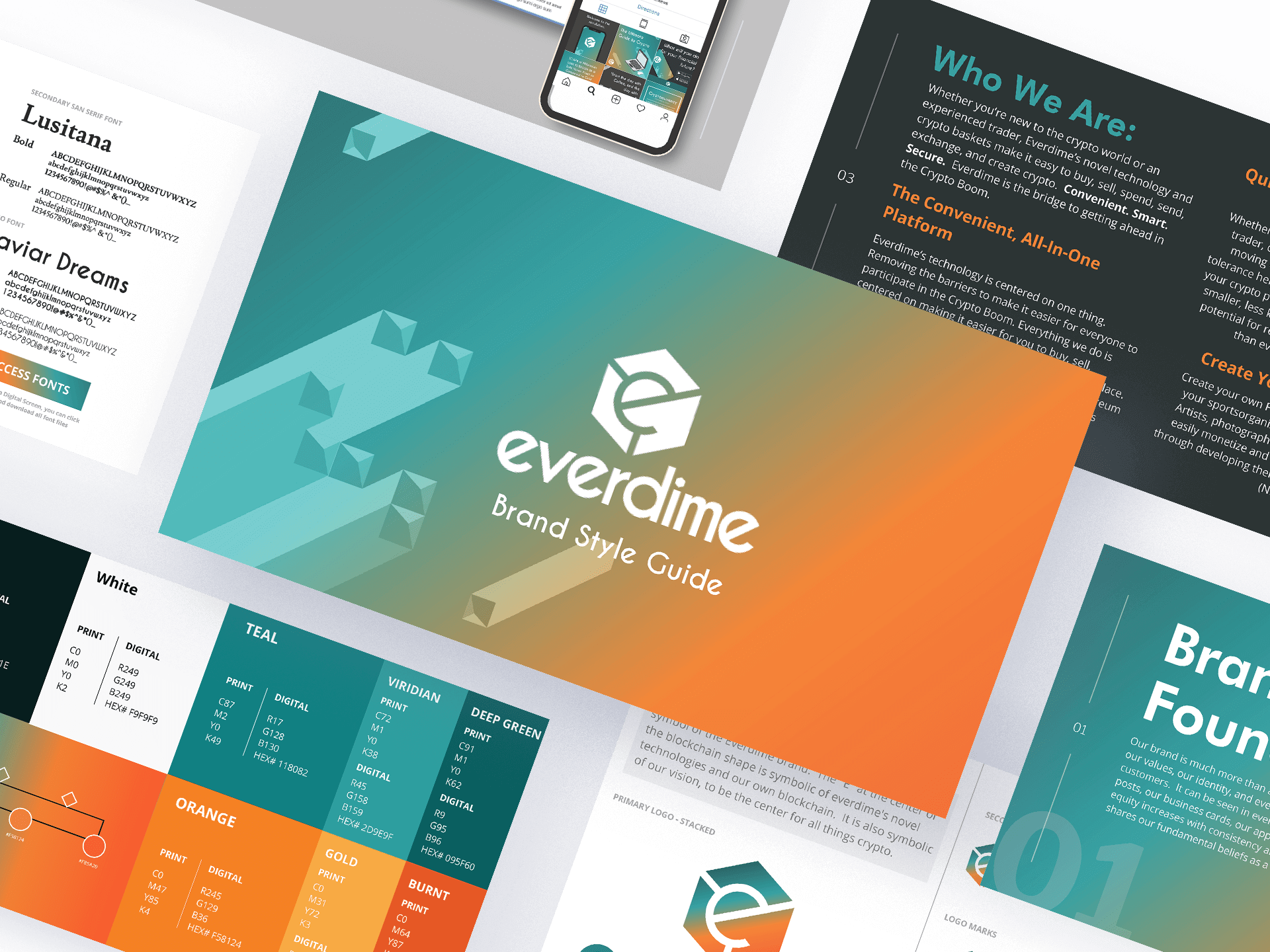 Everdime full brand style guide mockup -new brand development