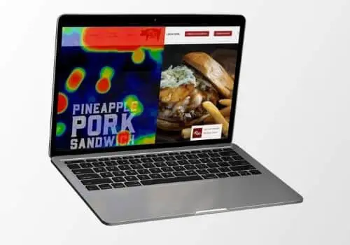 Heatmap website comparison brand development and website optimization by Big Red Jelly.