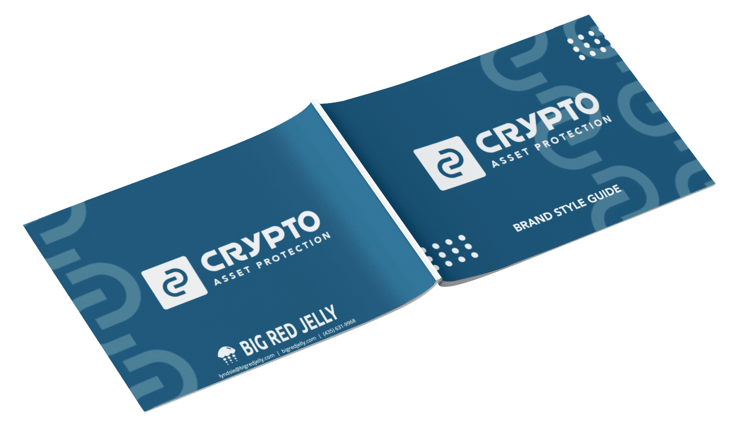Crypto mockup of full brand style guide developed at Big Red Jelly Provo Utah
