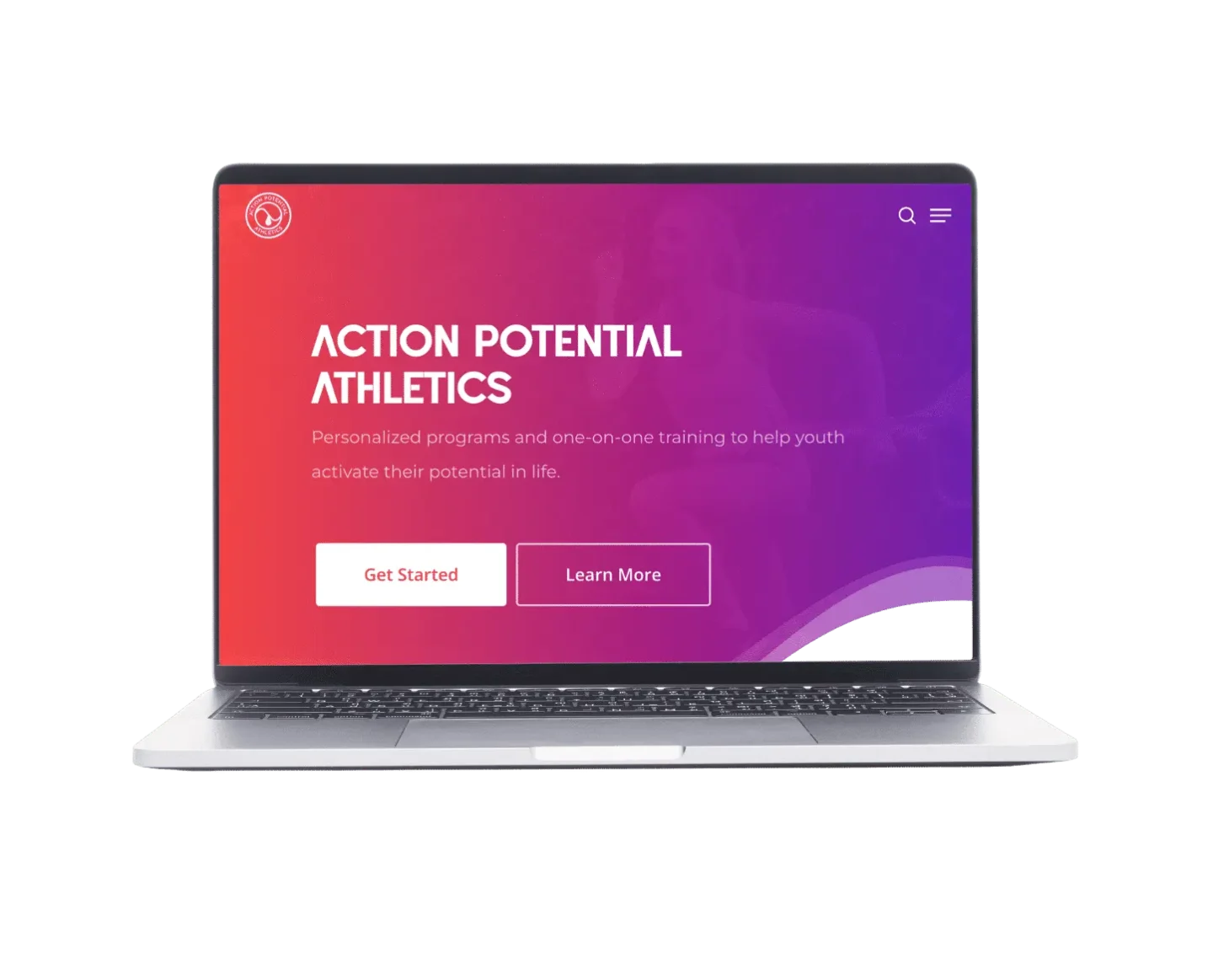 Action potential athletes computer mockup website landing page - brand strategy and web design by Big Red Jelly