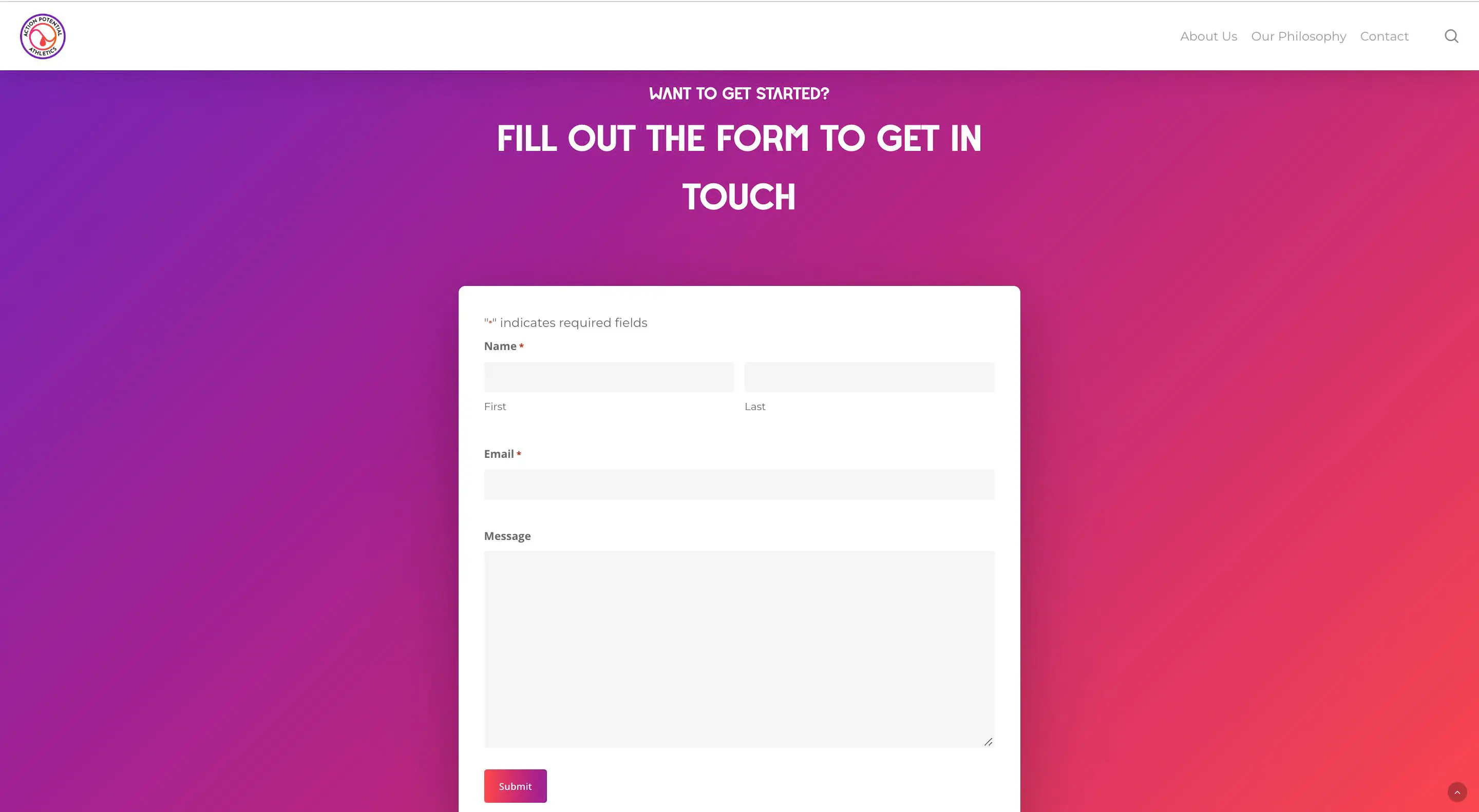 Screen Shot 2022-08-15 at 5.11.45 PM Action potential athletes website contact page optimization - brand strategy and web design by Big Red Jelly