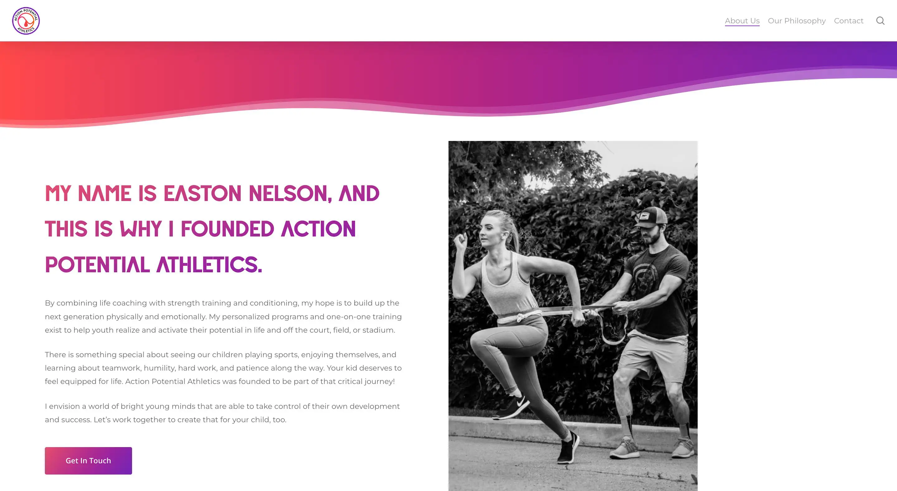 Screen Shot 2022-08-15 at 5.12.19 PM Action potential athletes website founder page - brand development and web design by Big Red Jelly Provo Utah