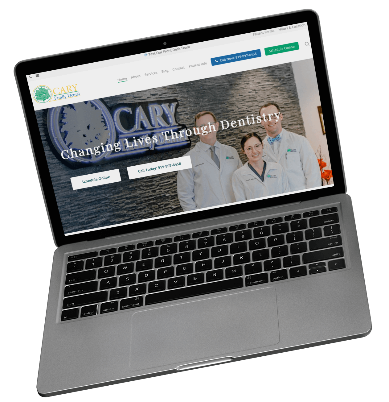 Cary Dental Branding and Website Mockup