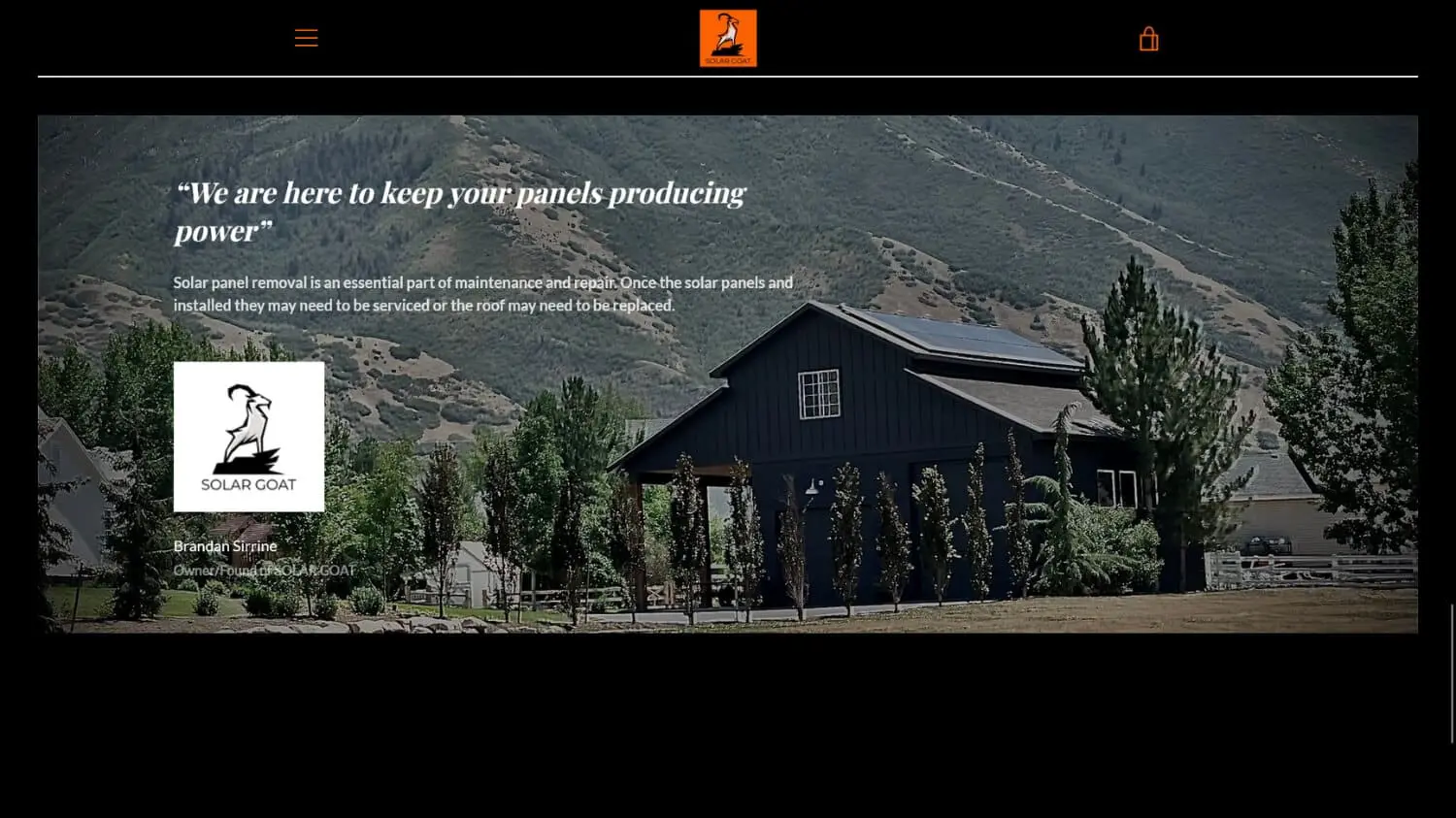 Solar GOAT - Portfolio Screenshot 4 Solar GOAT - About Us