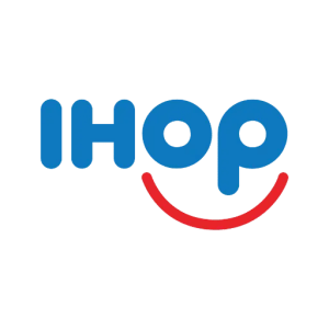 The IHOP logo features blue lowercase letters and a red curved line under the "o" and "p," forming a smiley face—a great example of what to do, unlike the mistakes highlighted in 5 Things Not To Do With Your Logo Design.