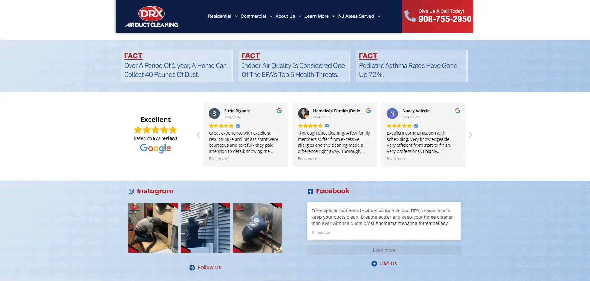 DRX Duct Cleaning #5 Screenshot of DRX Duct Cleaning Testimonials.