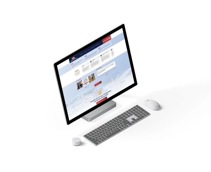 Mockup of DRX Duct Cleaning Website on a Computer.