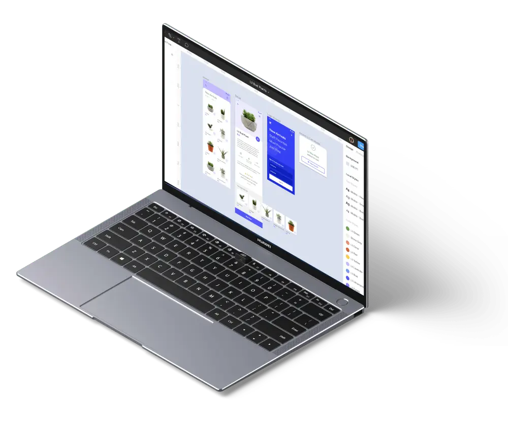 Mockup displaying the UI UX design services Process with Hotspots.