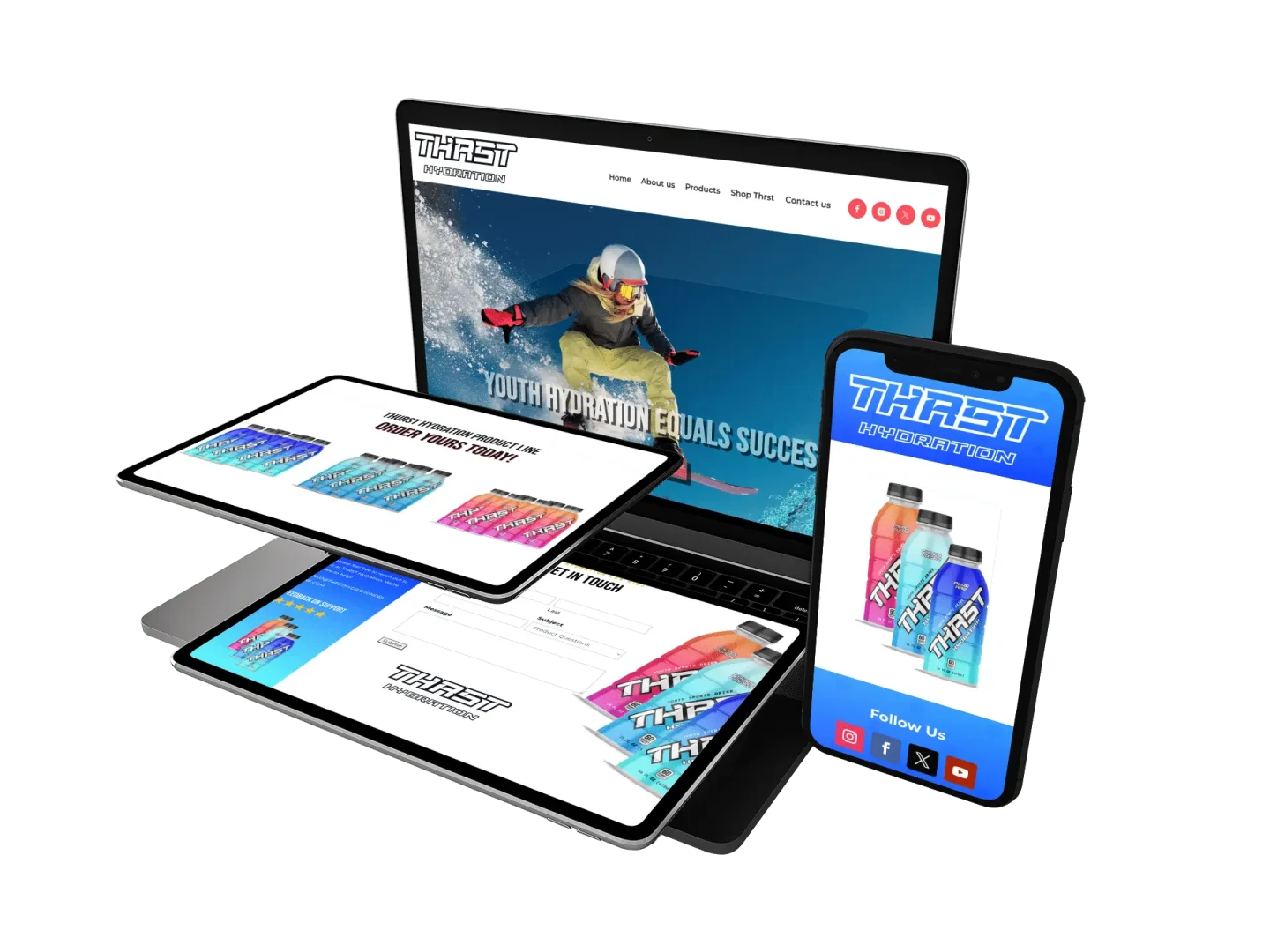 Branding and web design for Sports Drinks Company.