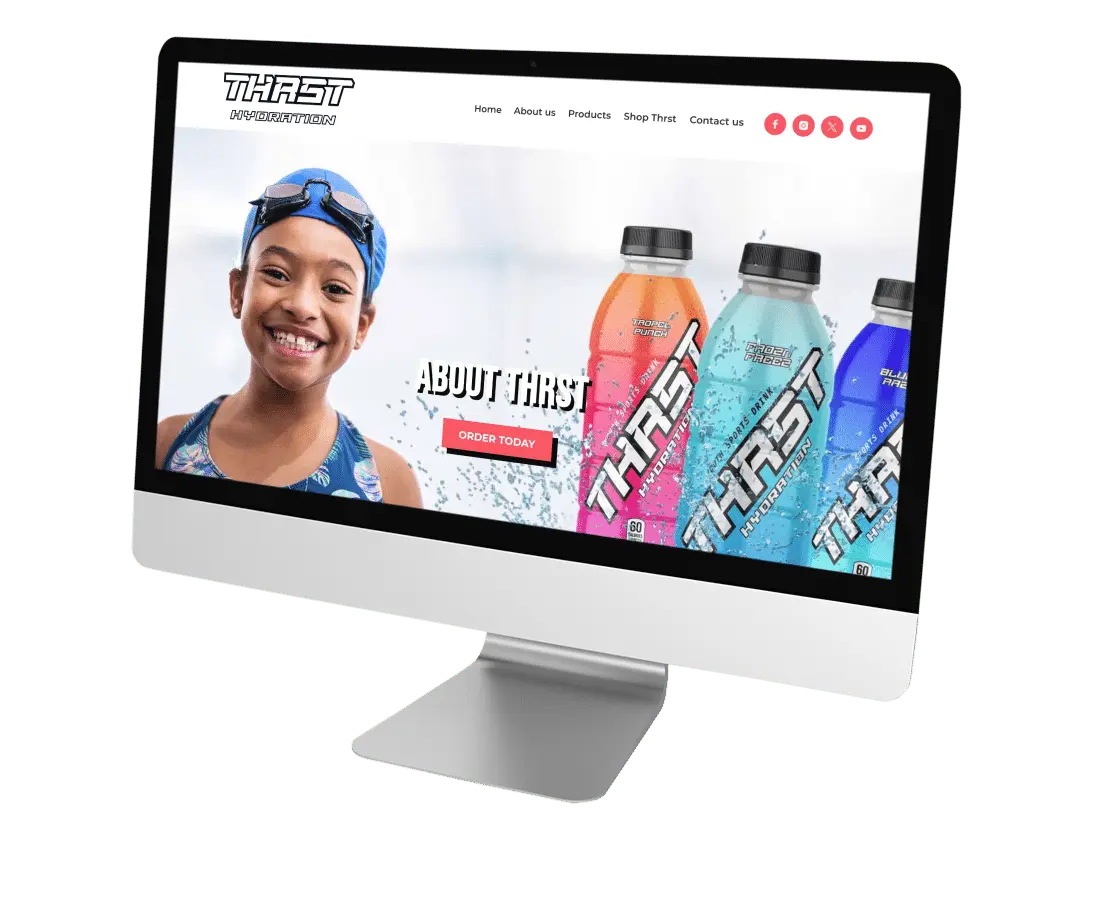 THRST Hydration UX/UI Optimized About Page on Website.