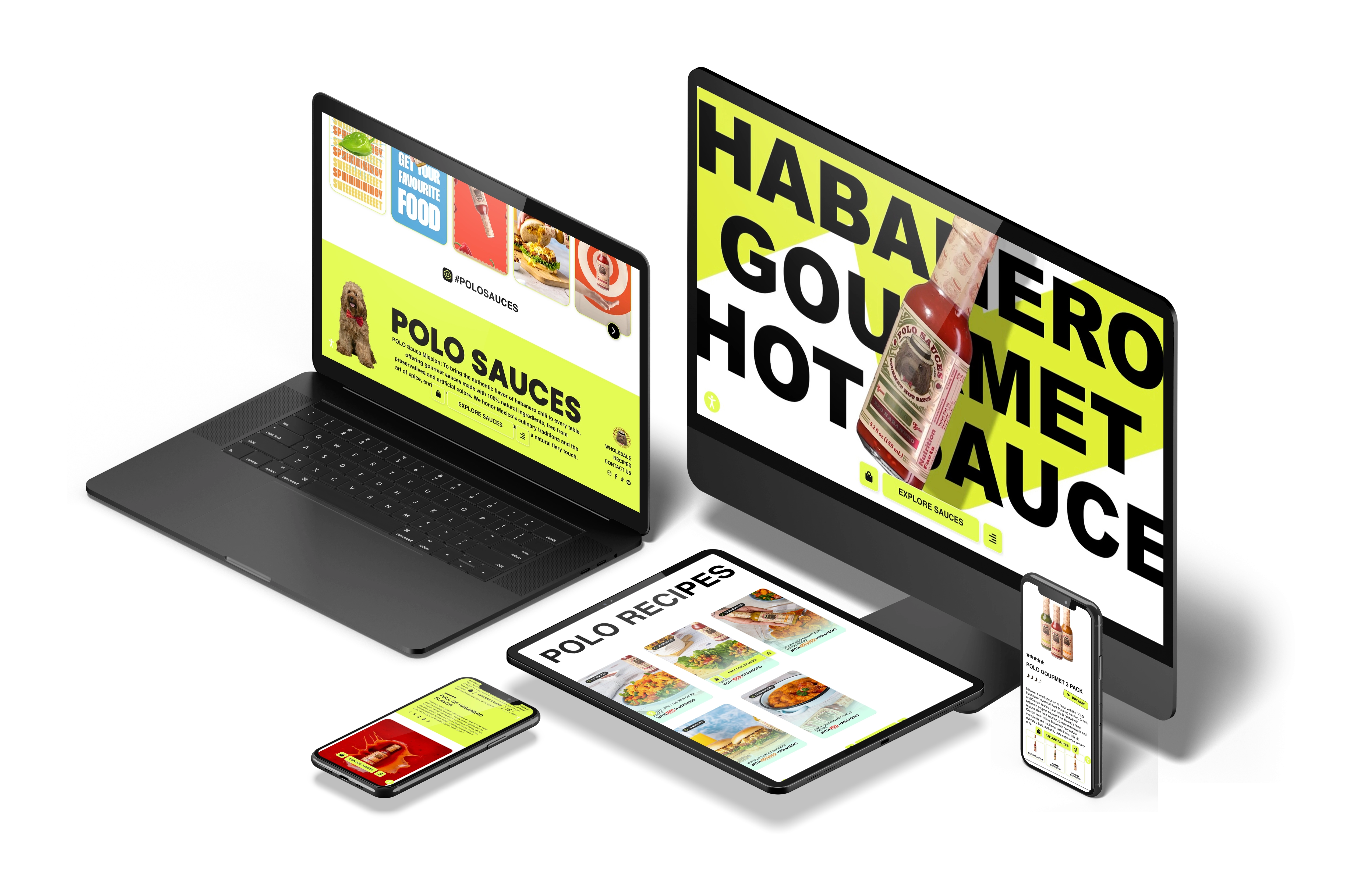 POLO Sauce new website on multiple devices, designed by Big Red Jelly